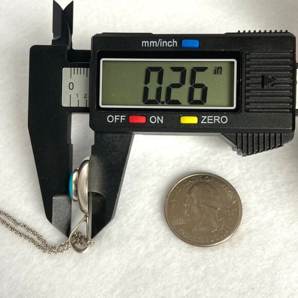 VTG Sterling Silver 925 ML Perry Navajo Southwest Turquoise Pendant Necklace 18" - Picture 16 of 16